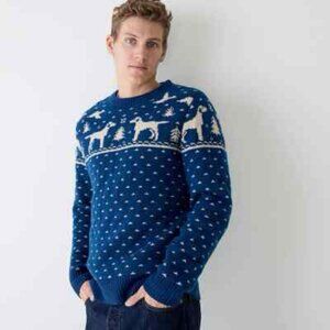 J. Crew Lambswool Fair Isle Crewneck Sweater